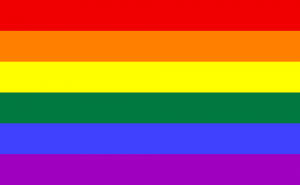 The rainbow LGBTQ+ flag.