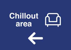 chillout area left sign