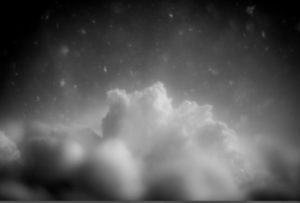 Black and white fantasy cloud scene