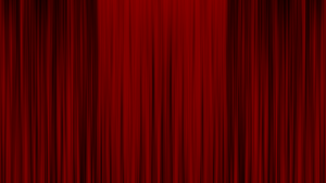 A closed red theatre curtain