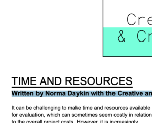 Screenshot from clipping of Creative and Credible PDF guide: Time and Resources