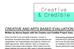 Screenshot of a clipping from Creative and Credible PDF guide: Creative and Arts Based Evaluation Methods