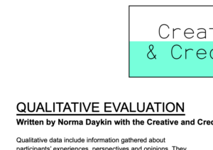 Screenshot of a clipping from Creative and Credible PDF guide: Qualitative Evaluation