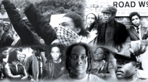 A black and white montage of images from films from the Windrush Caribbean Film Festival. A screenshot take from the front of the festivals 2022 brochure.