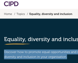 clipping for the CIPD webpage for Equality, Diversity and inclusion