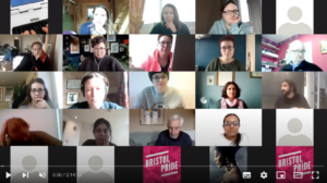 Screenshot of the participants of a Zoom call