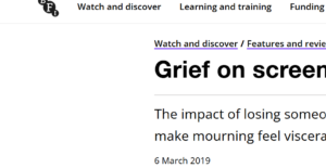 Screenshot of a clipping from a webpage on the BFI website
