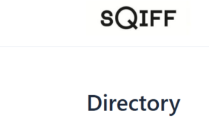 screenshot from SQIFF website. Black text on white background says: SQIFF Directory